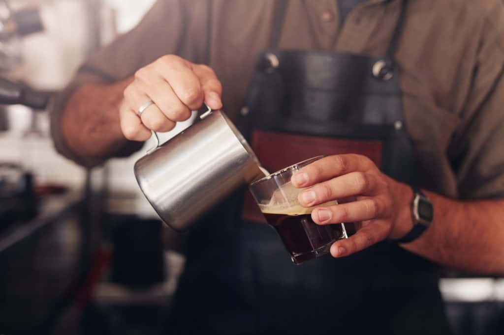 Barista preparing coffee